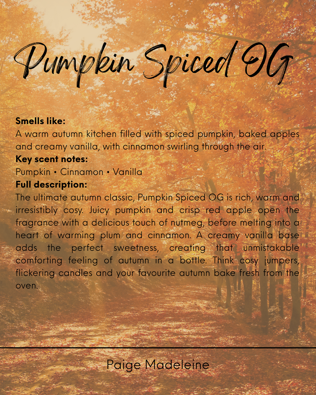 Pumpkin Spiced OG Fabric refresher spray