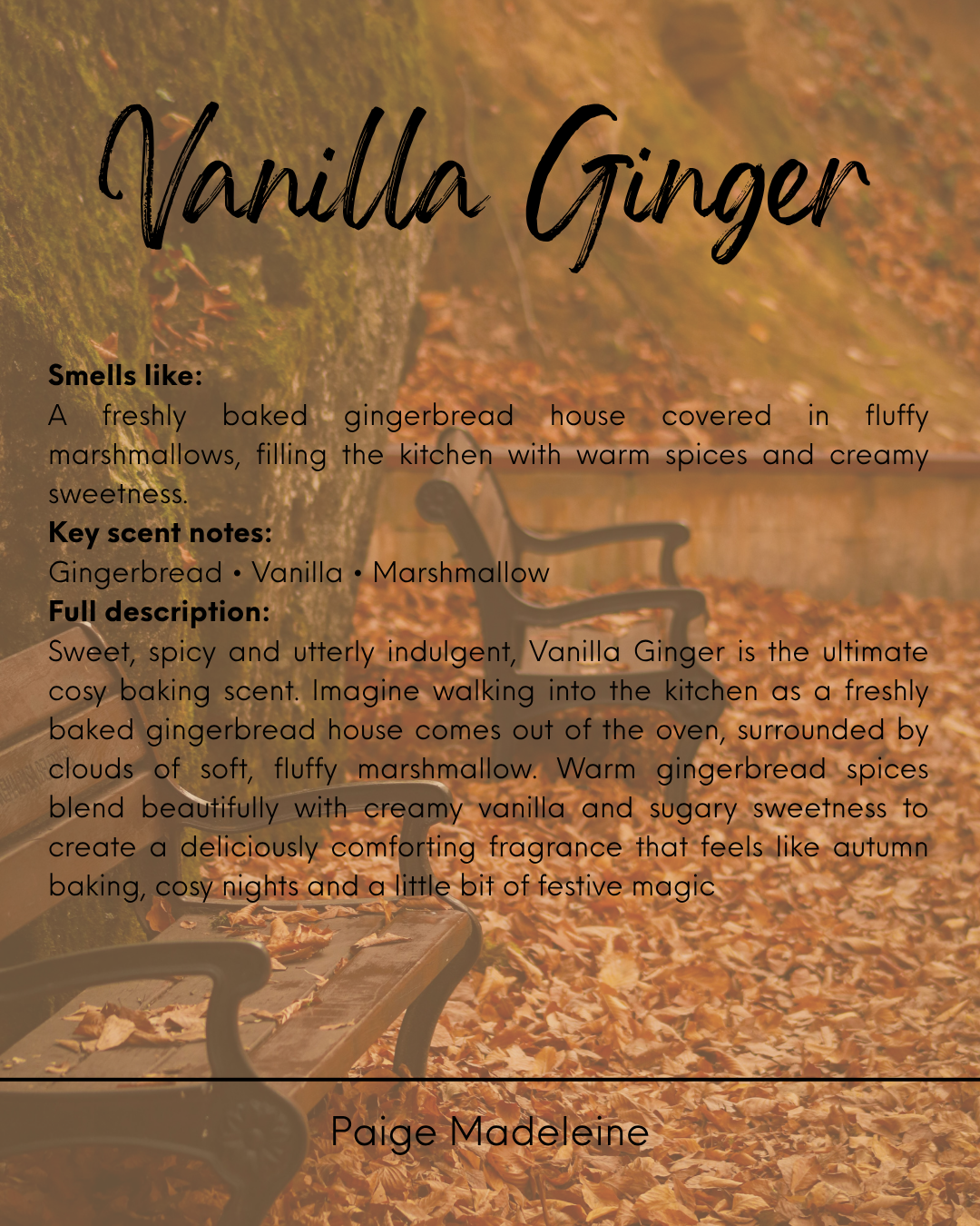 Vanilla Ginger refresher spray